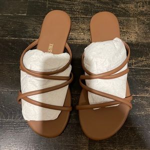 Strappy flat slip on sandal